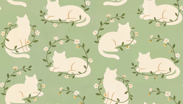 Cream Cats and Wildflowers