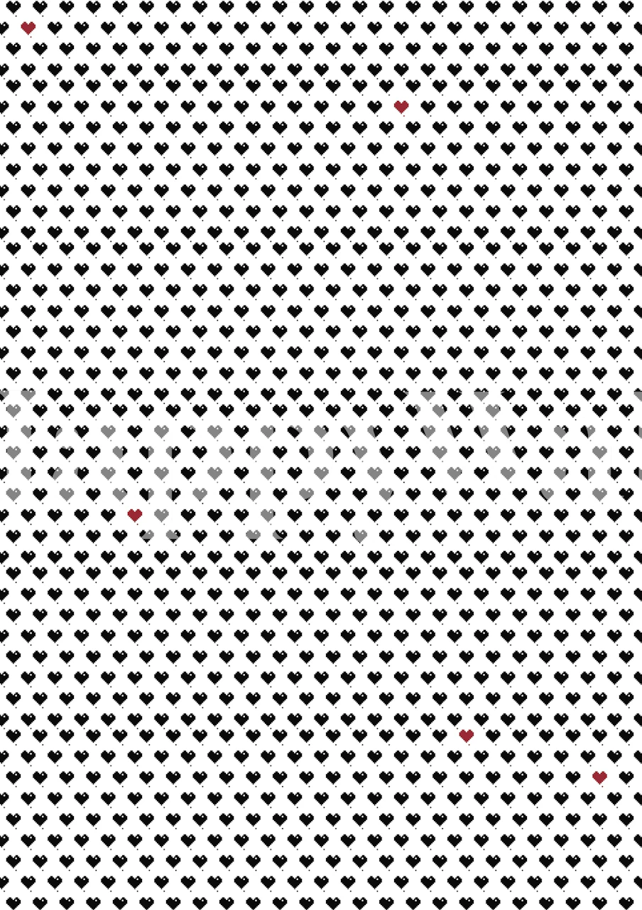 Black Pixel Heart wallpaper in a room