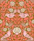 Scandi Folk Doves Daisies Coral Olive