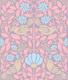 Pastel Folk Doves Daisies Lavender Pink