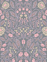 Romantic Damask Pink Lavender Gray Cream tapet