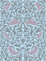 Coastal Flying Birds Sky Blue Lilac Vintage tapet