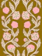 Climbing Marigolds Vine Pink Olive Cream