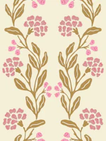 Romantic Pink Floral Gold Cream Vintage wallpaper