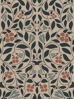 Earthy Terracotta Sage Vine Mural tapeet