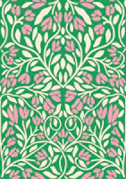 Green Pink Tulip Vine Spring Mural tapet