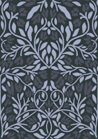Dark Teal Lavender Tulip Vine Mural tapety