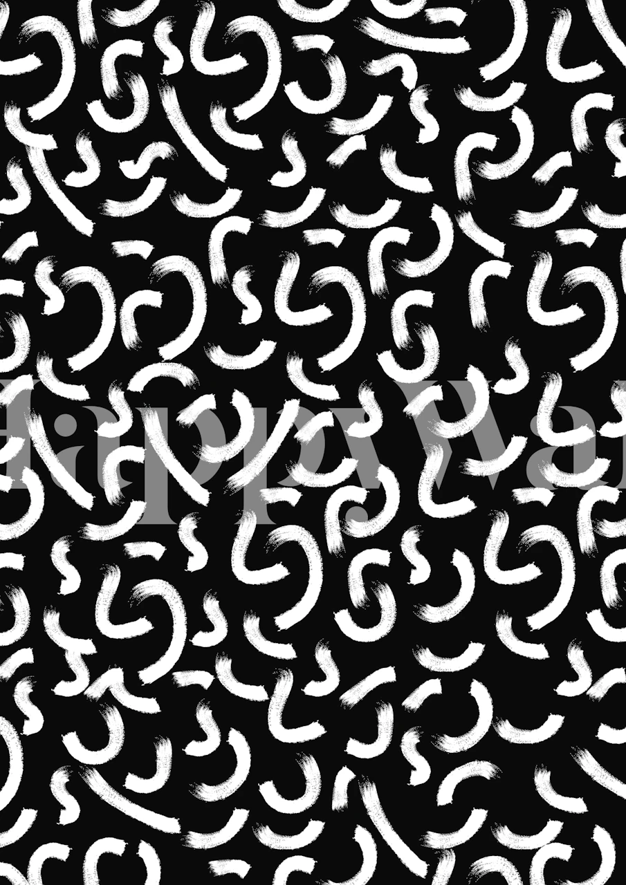 Monochrome Brushstroke Swirls wallpaper