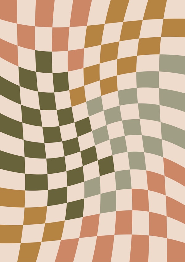 Wavy Checkerboard Earth Tones