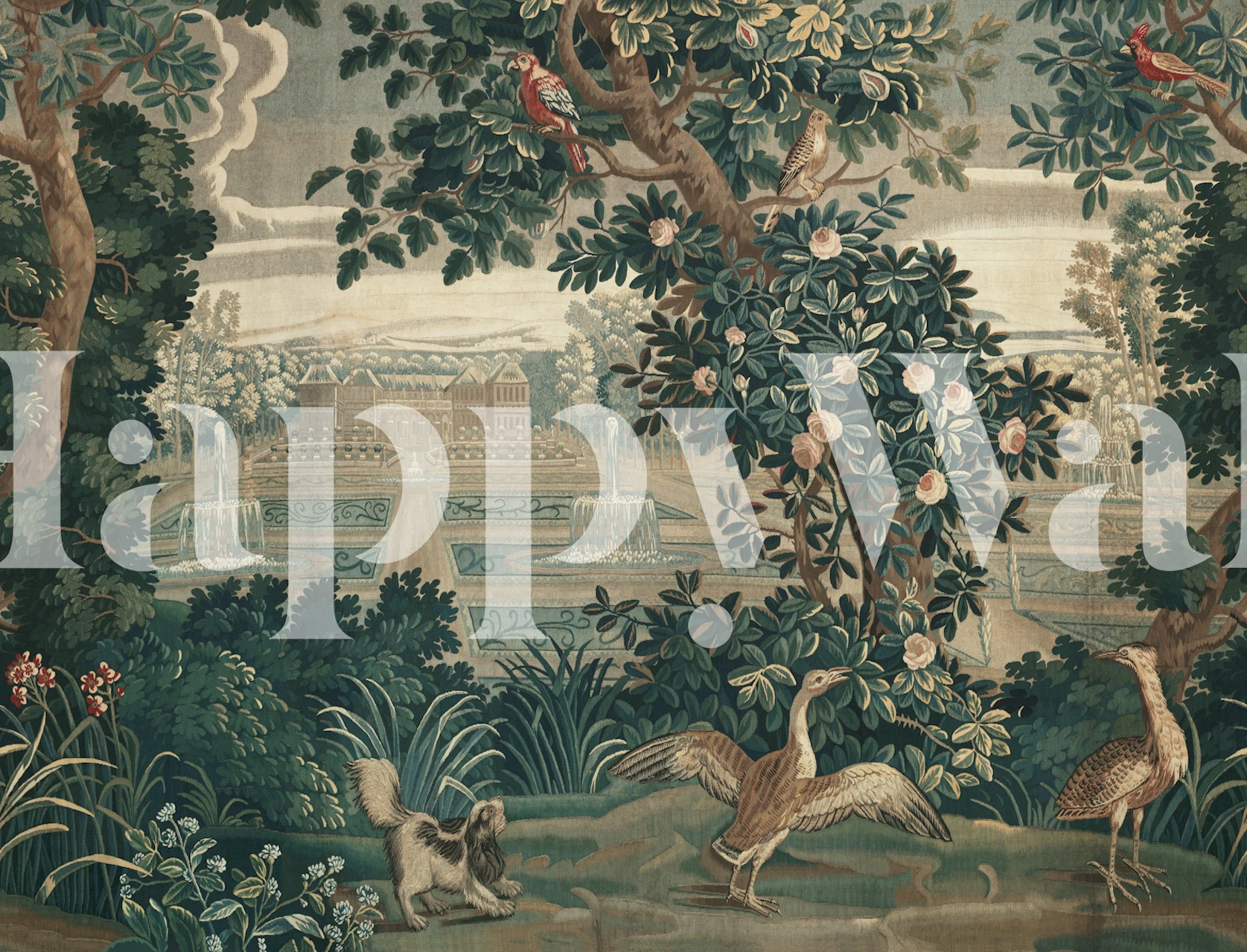 Antique Garden Tapestry - Color Rich Tapete in einem Raum