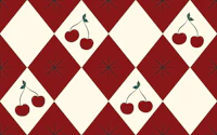 Retro cherry harlequin red and ivory diamond tapeta