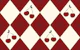 Retro cherry harlequin red and ivory diamond