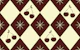 Retro burgundy butter yellow cherry harlequin