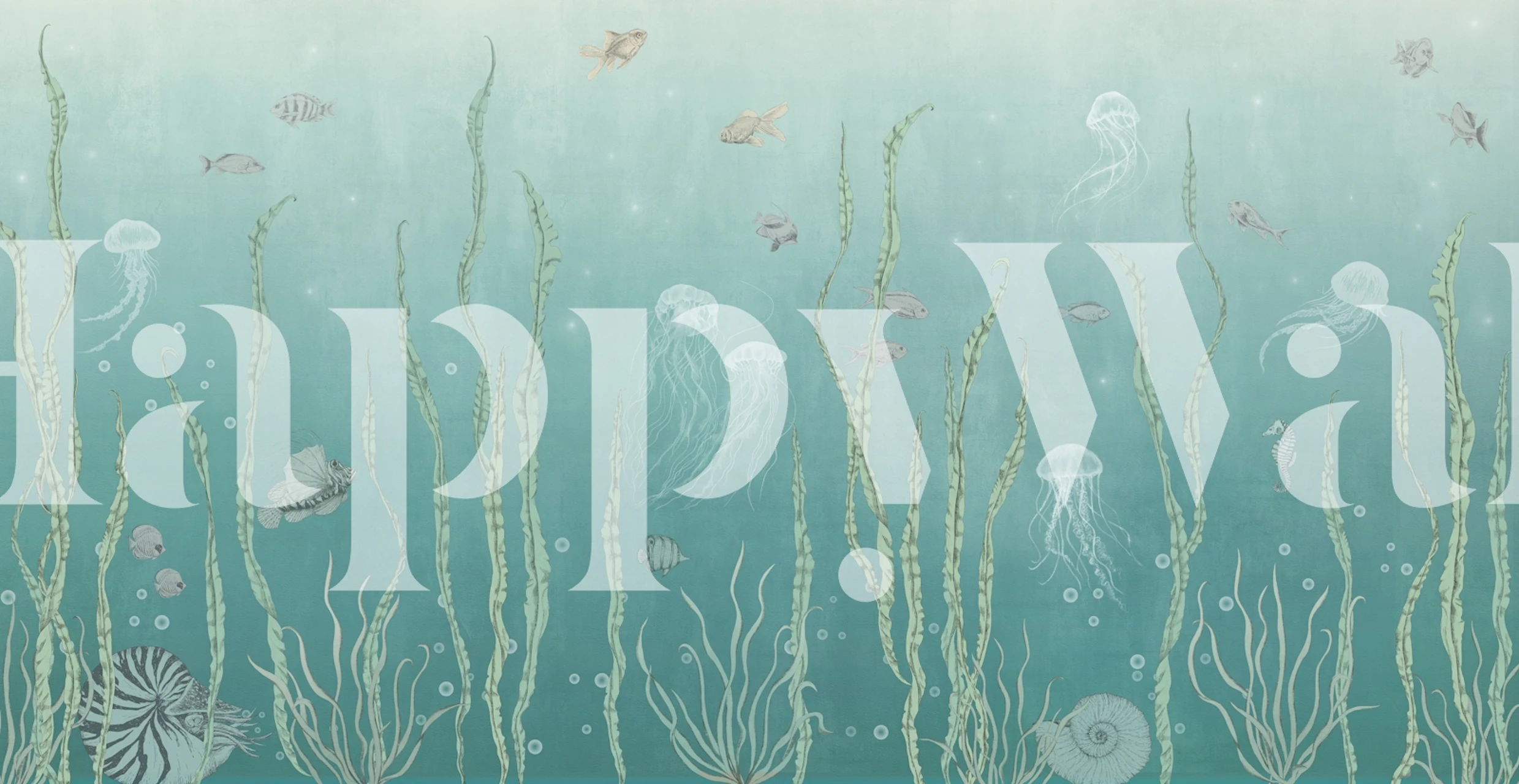 Underwater scene wallpaper with marine life