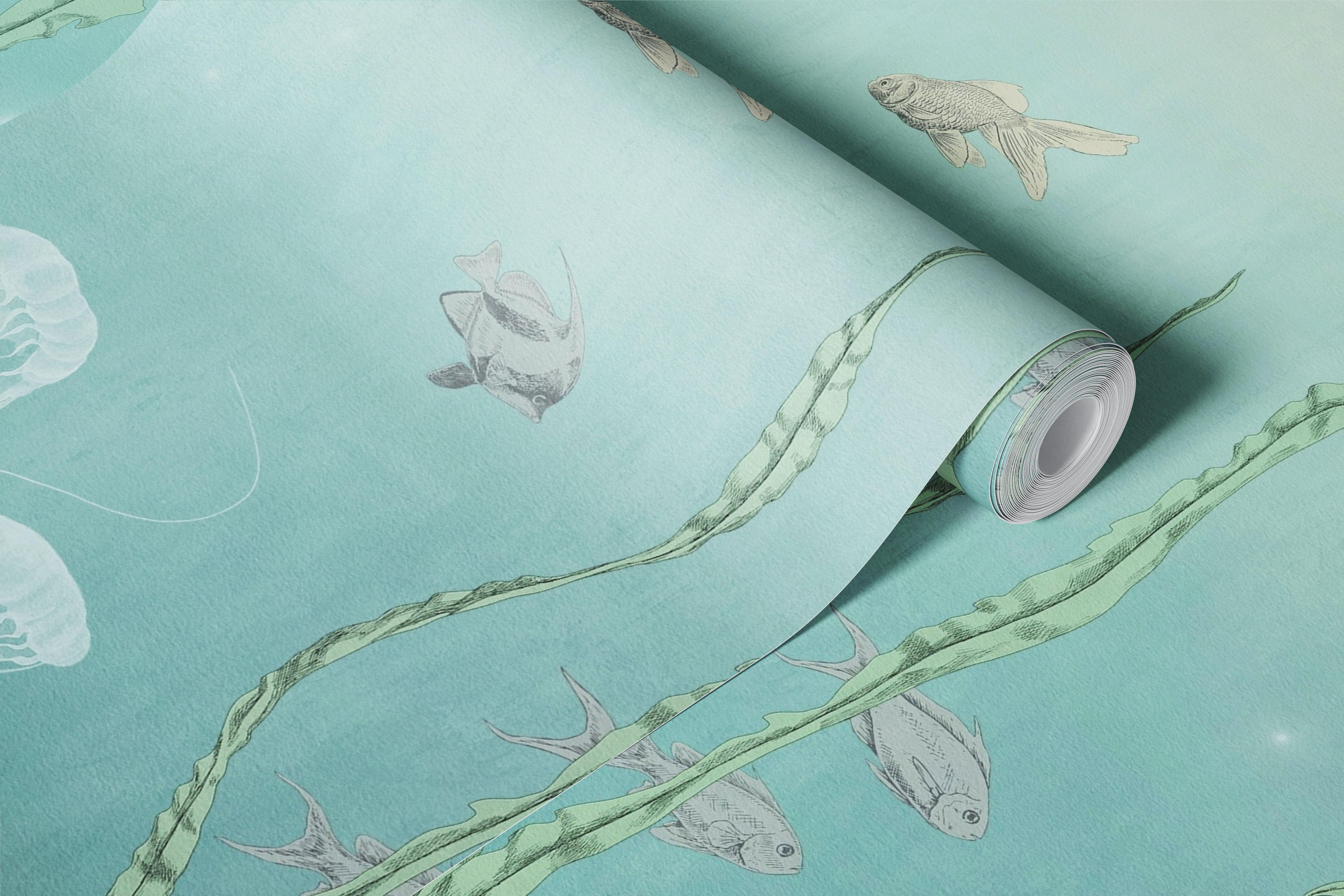 Underwater Harmony wallpaper in a room