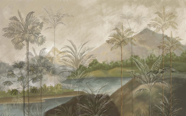 Mountains and Palm Serenity