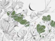 Birds on Branches Ink Florals