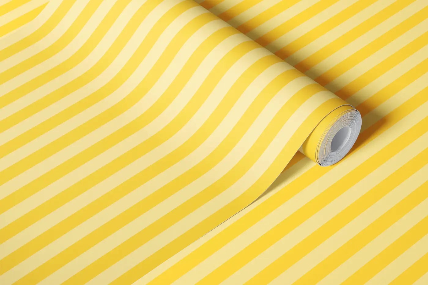 Sunny yellow stripes wallpaper roll