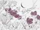 Minimalist Bird and Cherry Flower