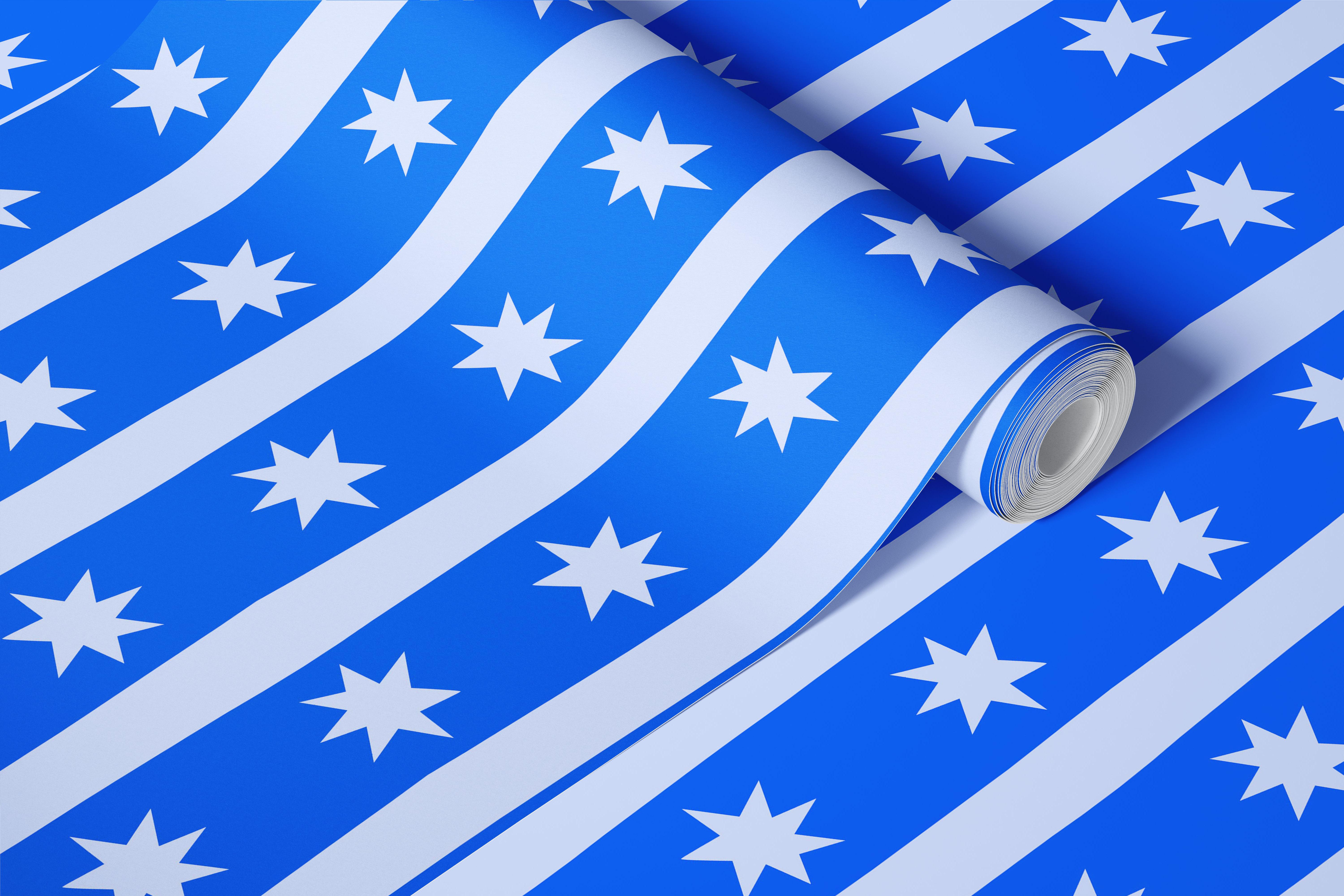 Stars and stripes blue tapet i et rom