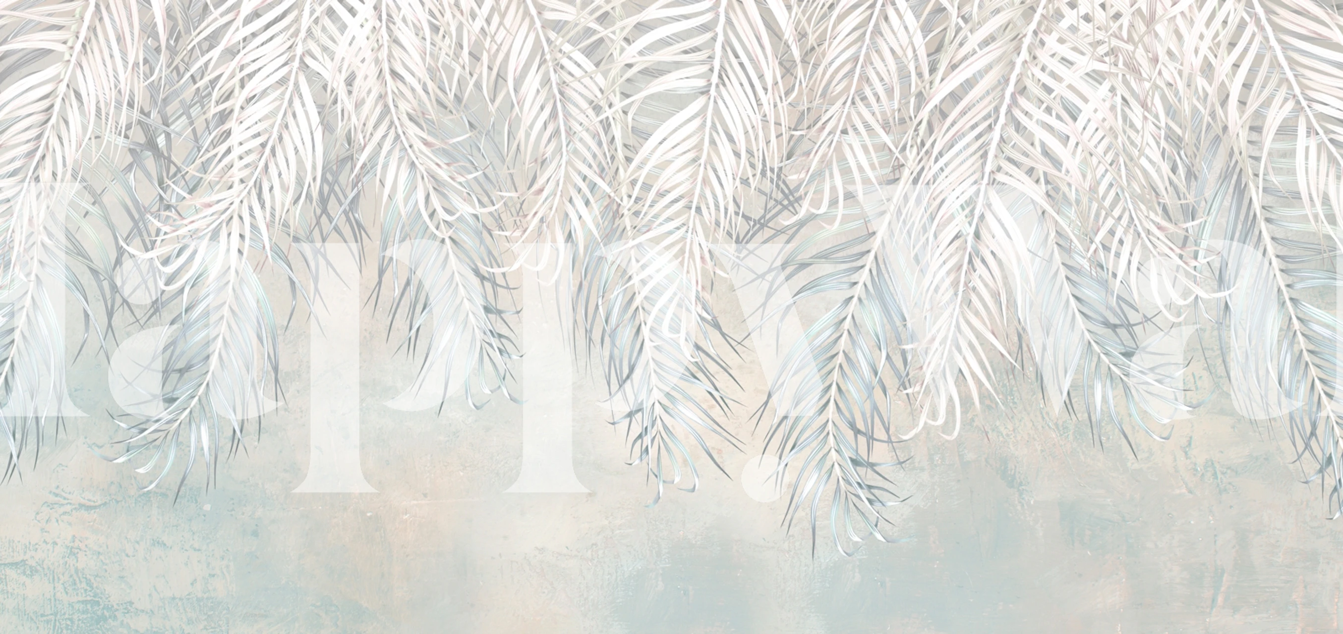 Tropical print wallpaper in a room