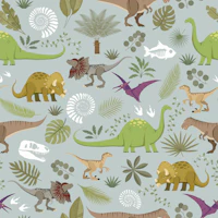 Dino Land with Fossils and Ferns tapetas