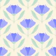 Blue Cosmos Flowers Mural