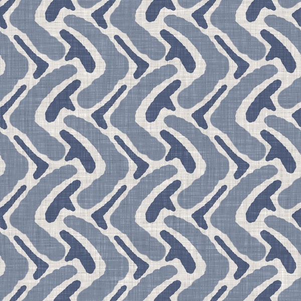 French Blue Doodle Design