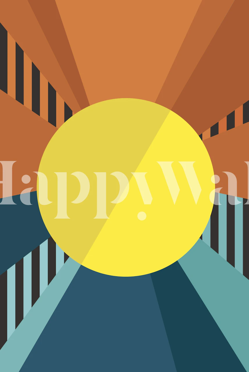 Retro Sunburst Geometric tapete