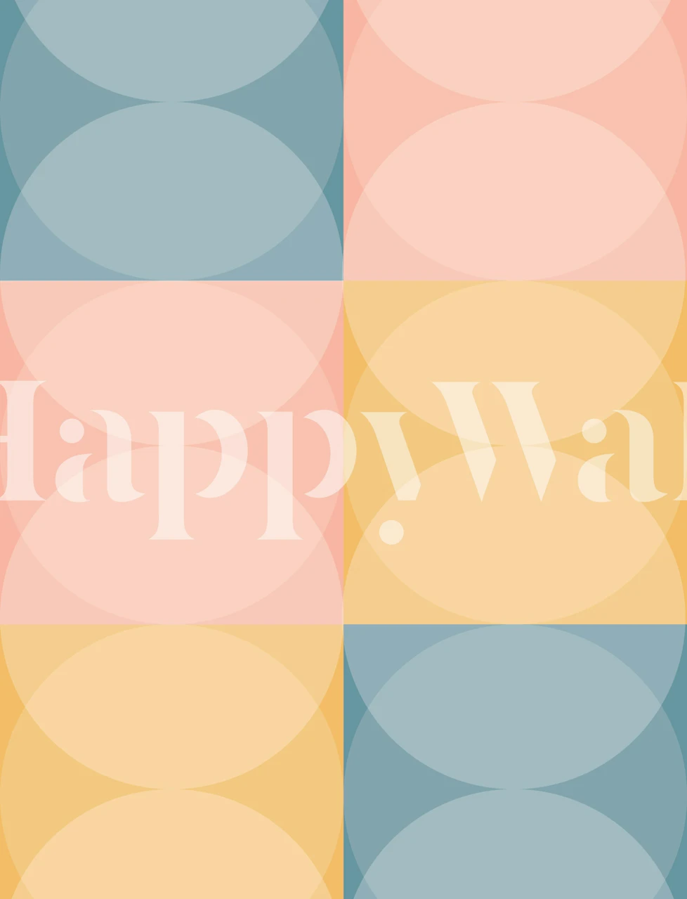 Pastel geometric circles wallpaper in a room