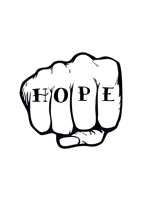 Hope Fist Typography