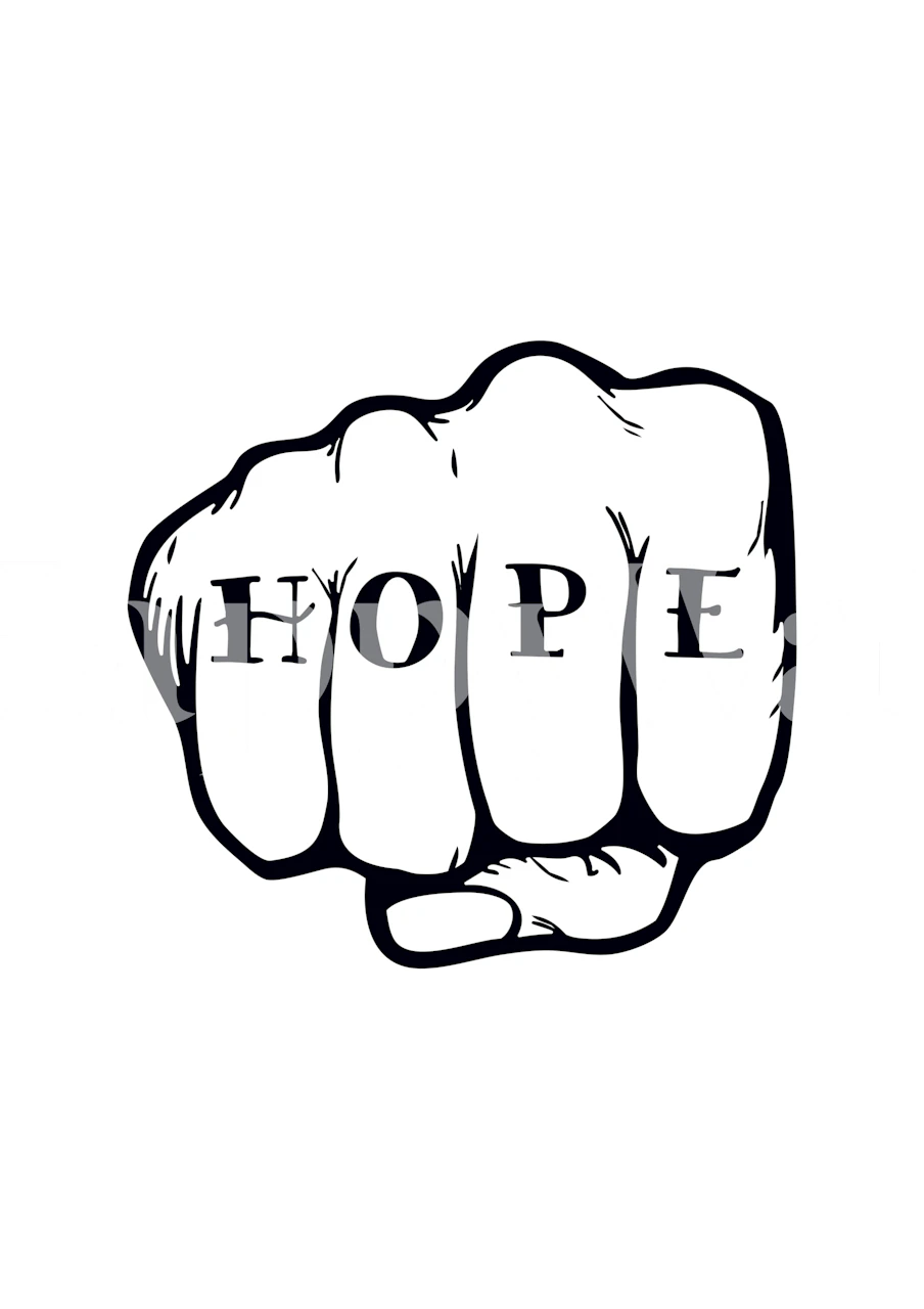 Hope Fist Typography tapete