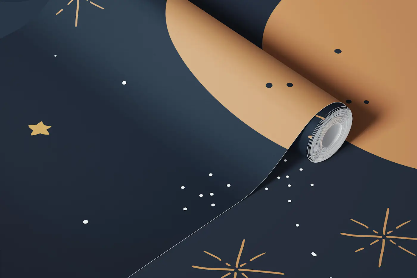 Midnight Space Planets and Stars wallpaper roll