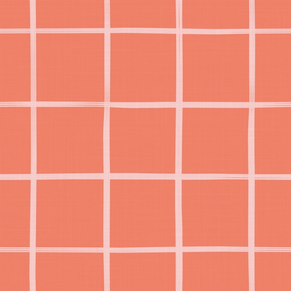 Contemporary Peachy Pink Medium Check Grid