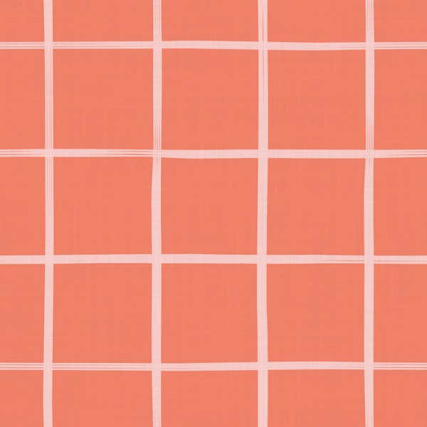 Modern Scandi Peach Plaid Small Check