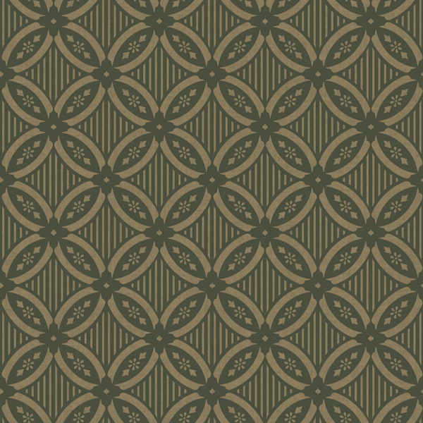 Lattice geometry with texture - Olive & Beige