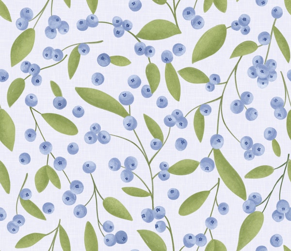 Blueberry Branch Watercolor