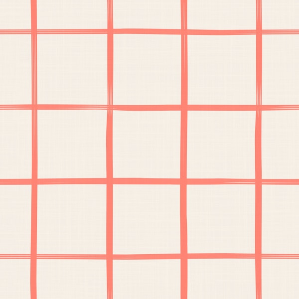 Bold Scandi large coral beige check