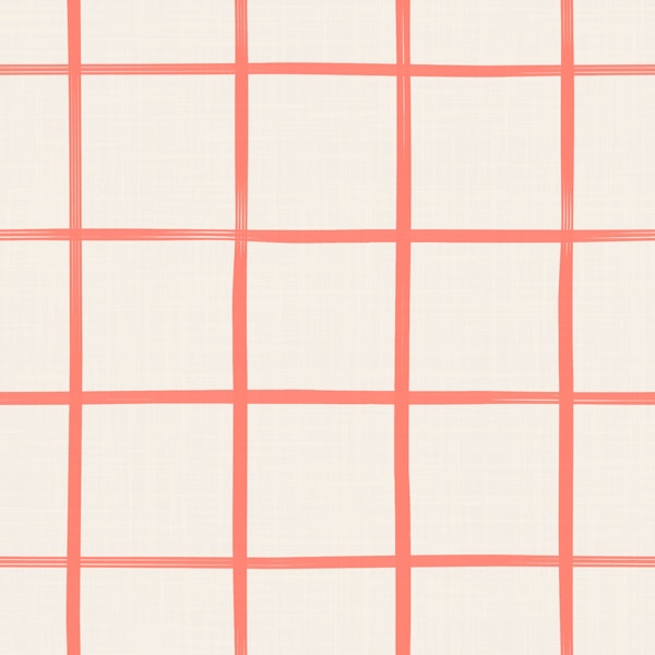 Cream Coral Small Check