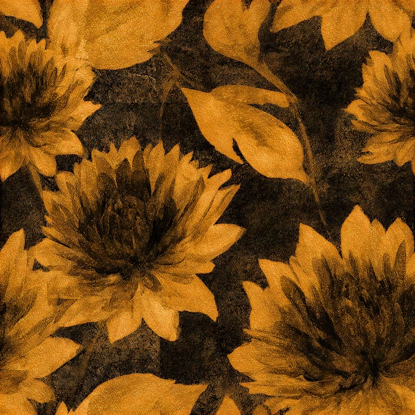 Golden Floral Silhouette