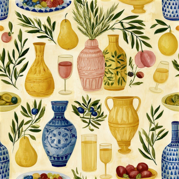Mediterranean Still Life Pattern