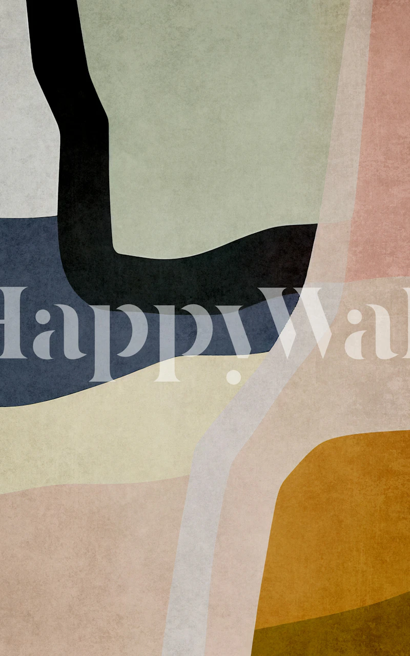 Dynamic Color Block Art Print wallpaper in a room