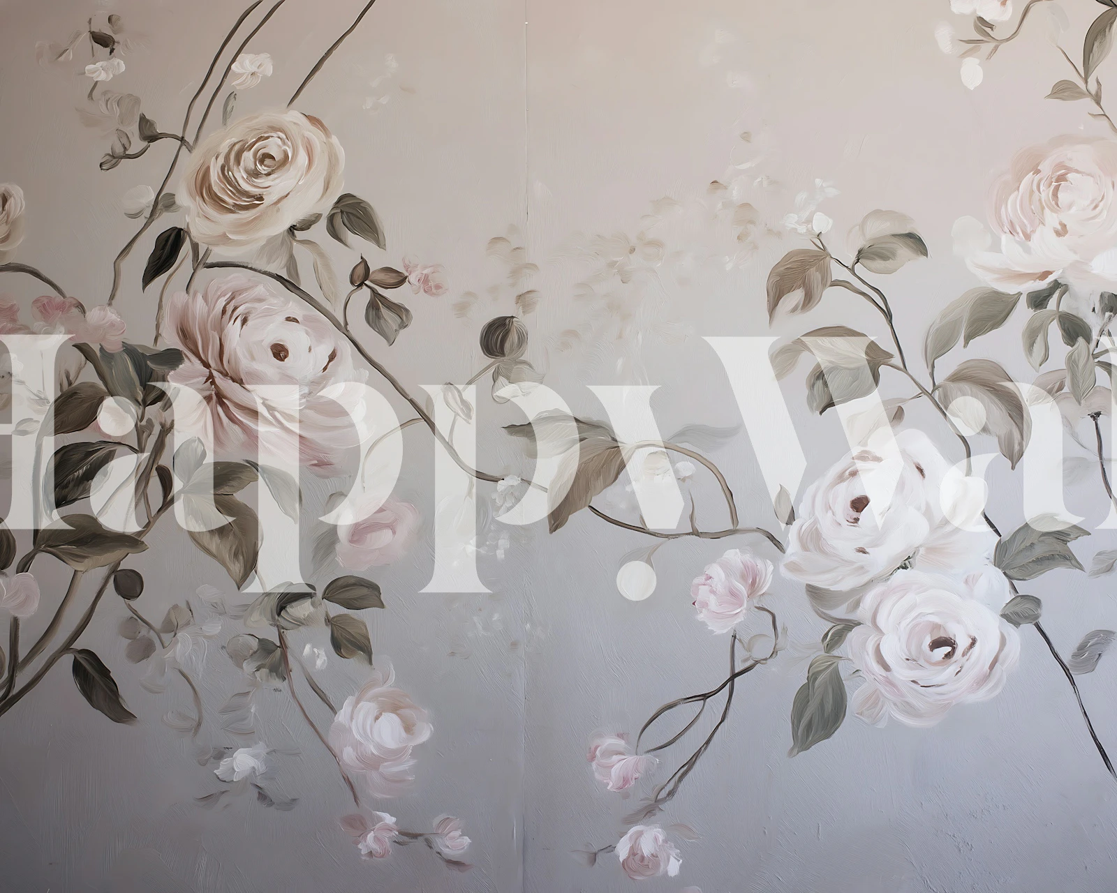 Blush Roses on Soft Gray tapete