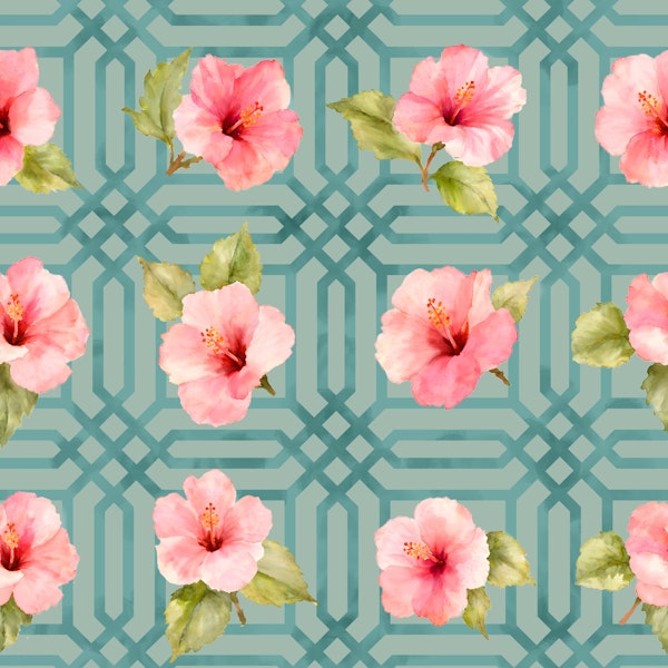 Coastal Hibiscus Lattice Chic