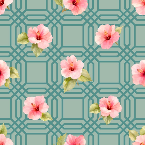Coastal Hibiscus Lattice Chic
