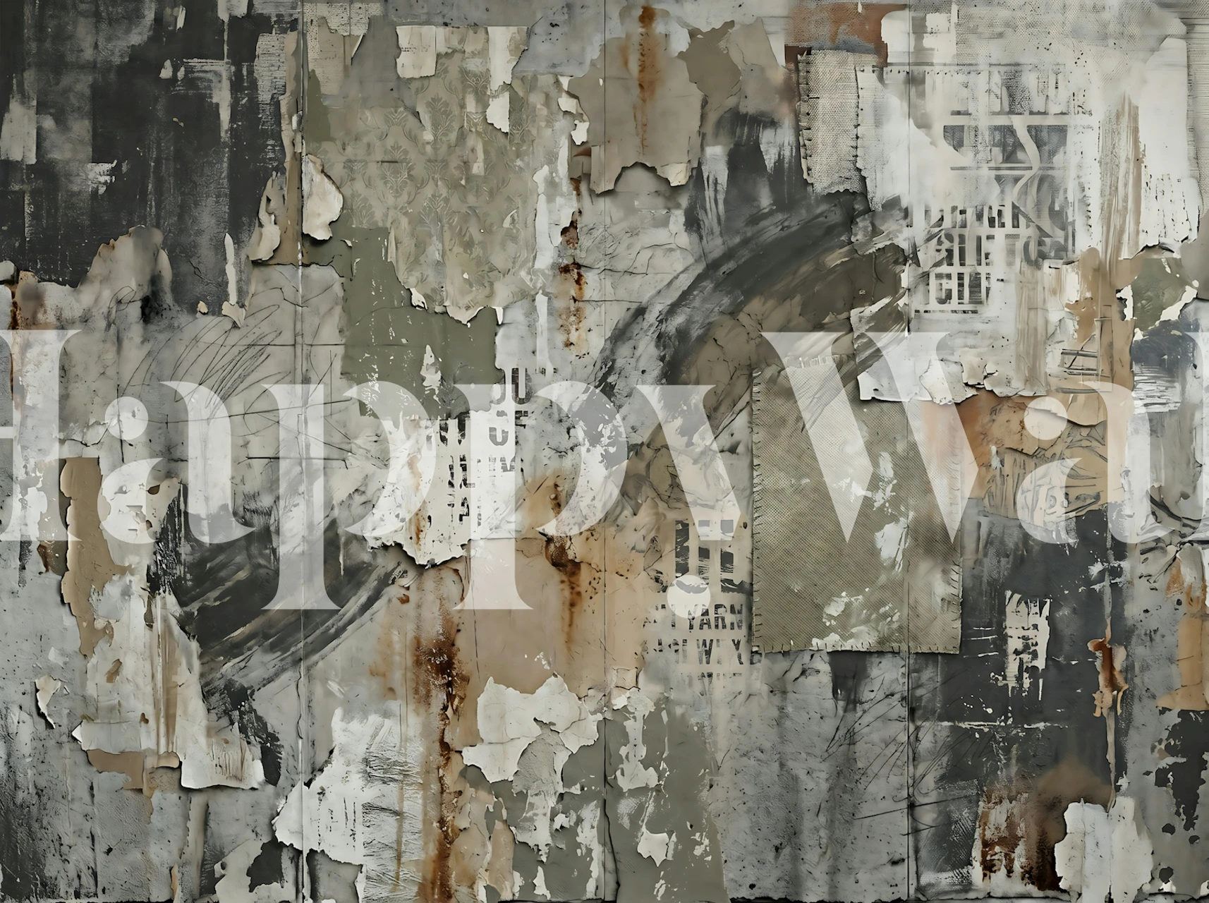 Urban Decay Concrete Collage-tapet i ett rum