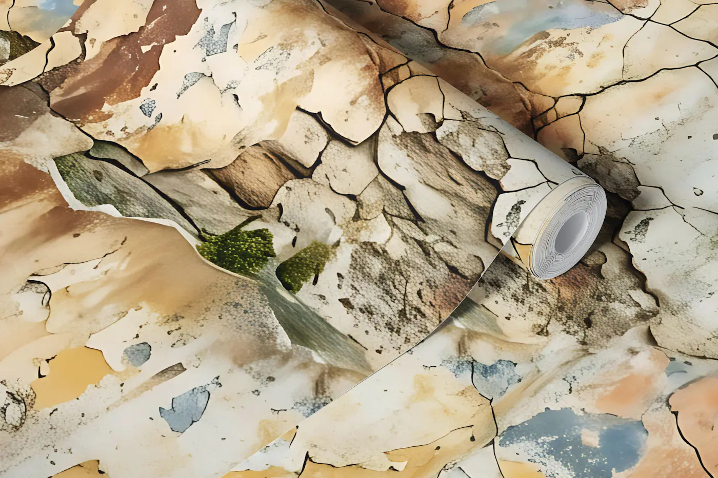 Peeling Paint Stone Wall Texture wallpaper roll