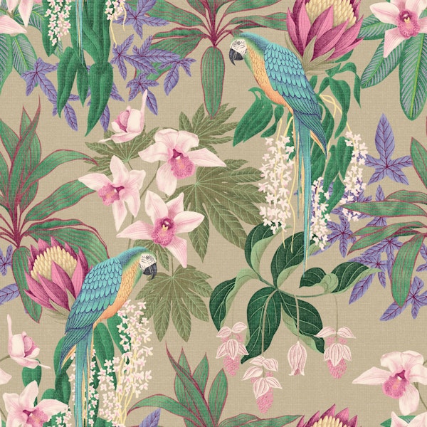Maximalist Hothouse Flowers - Olive green