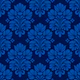 Midnight Blue Damask Ornamental Flowers
