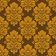 Yellow Brown Damask Ornamental Flowers